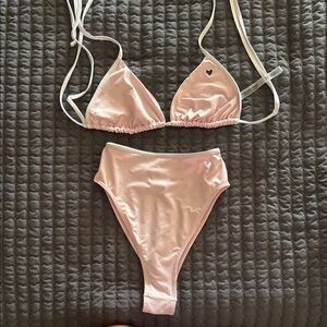 Frankie's Bikinis Pink Satin Bra Intimates